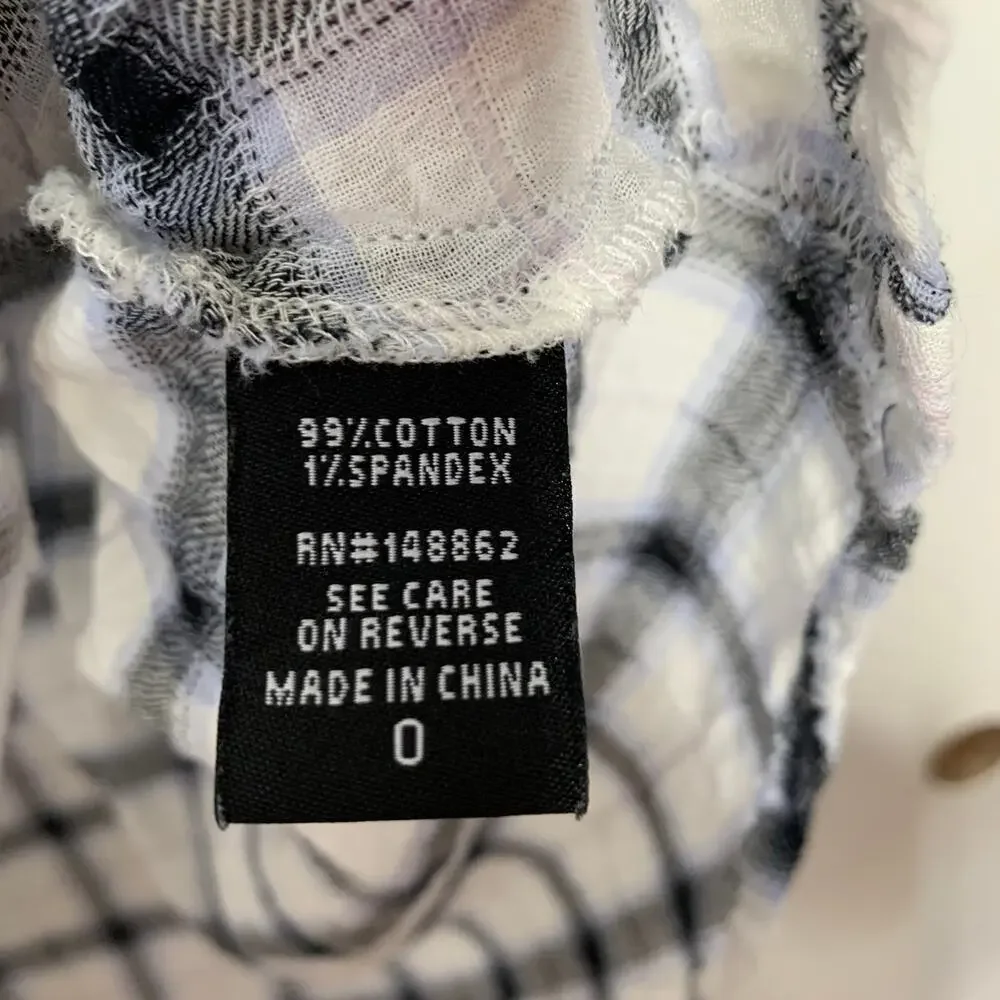 3/$20 Torrid women's plus size white plaid Harper three quarter sleeve top 0X - Picture 6 of 9